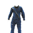 TOFS Civilian F/E Diag Blue Commercial Drysuit
